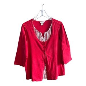 CJ Banks 2 in 1 Red Top/Cardigan